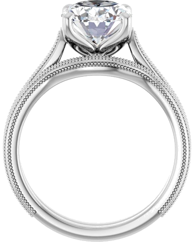 14K White  10x8 mm Oval Solitaire Engagement Ring Mounting (7)