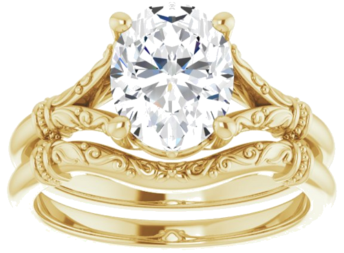 Sužadėtuvių Žiedas „Sculptural“ 14k yellow gold Oval 9mm x 7mm (8)