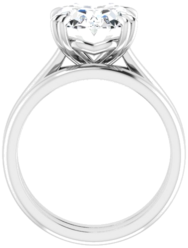 10K White 12x10 mm Oval Solitaire Engagement Ring Mounting (7)