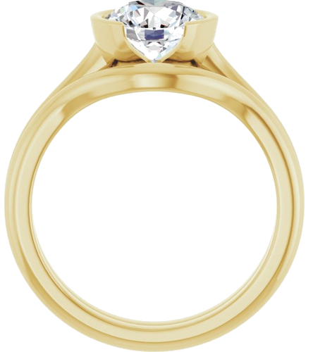 14K Yellow 7.4 mm Round Solitaire Engagement Ring Mounting (7)