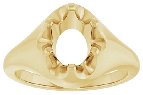 Sužadėtuvių Žiedas „Solitaire Belcher“ 14k yellow gold Oval 8mm x 6mm (3)