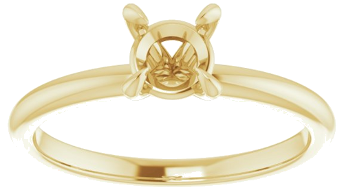 14K Yellow  5.5 mm Round Solitaire Engagement Ring Mounting (3)