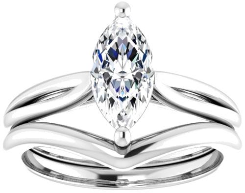 Sužadėtuvių Žiedas „Solitaire“ 14k white gold Marquise 10mm x 5mm (8)