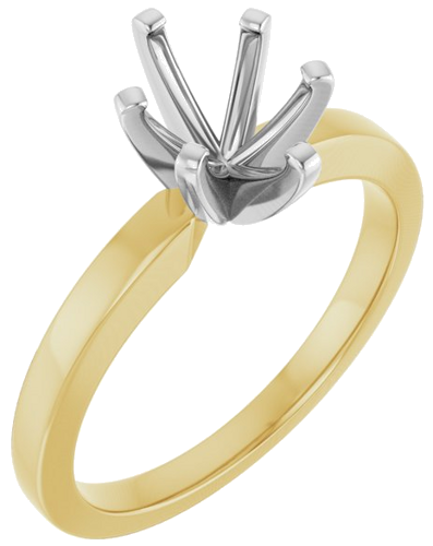 Sužadėtuvių Žiedas „Solitaire“ 14k yellow/white gold Oval 8mm x 6mm (1)