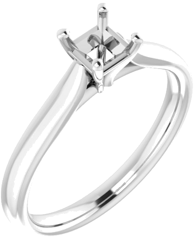 Sužadėtuvių Žiedas „Solitaire“ 585 Baltojo Aukso Square 4mm (1)