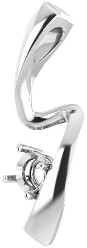 14K White  4.1 mm Round Pendant Mounting (2)