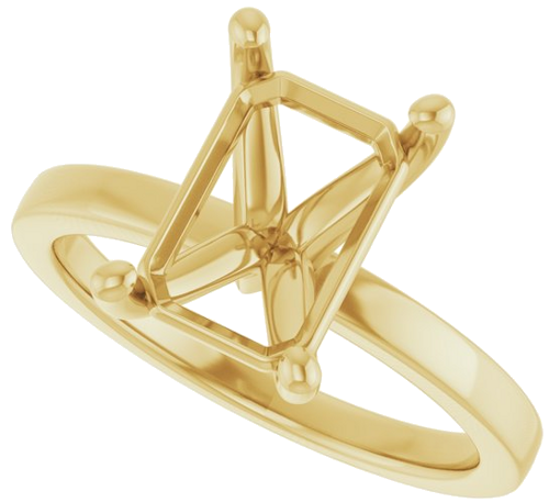 Sužadėtuvių Žiedas „Solitaire“ 14k yellow gold Emerald 10mm x 7mm (5)