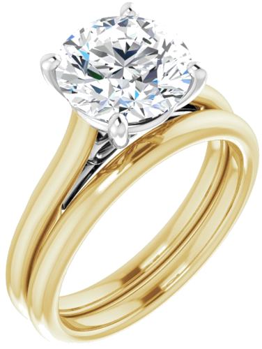 Sužadėtuvių Žiedas 14k yellow/white gold Round 8.8mm (6)