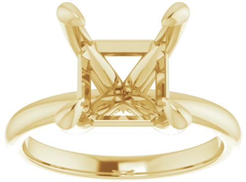 Sužadėtuvių Žiedas „Solitaire“ 14k yellow gold Asscher 9mm (3)