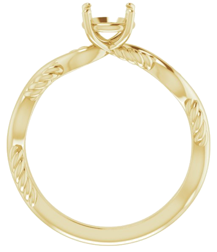 14K Yellow  6 mm Round Solitaire Engagement Ring Mounting (2)