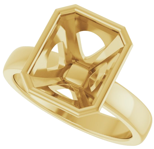 Sužadėtuvių Žiedas „Bezel-Set Solitaire“ 14k yellow gold Emerald 10mm x 8mm (5)