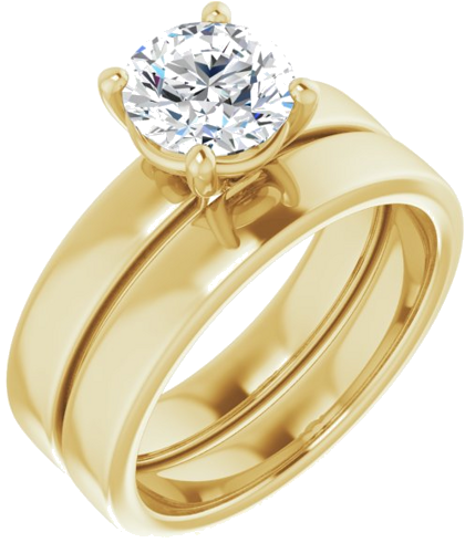 14K Yellow 7 mm Round Solitaire Engagement Ring Mounting (6)