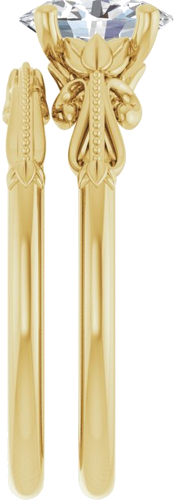 14K Yellow 8x6 mm Oval Sculptural-Inspired Engagement Ring Mounting (9)