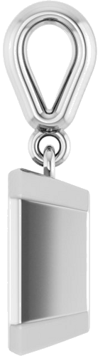 Pakabukas „Bezel-Set Charm“ 14k white gold Emerald 8mm x 6mm (3)