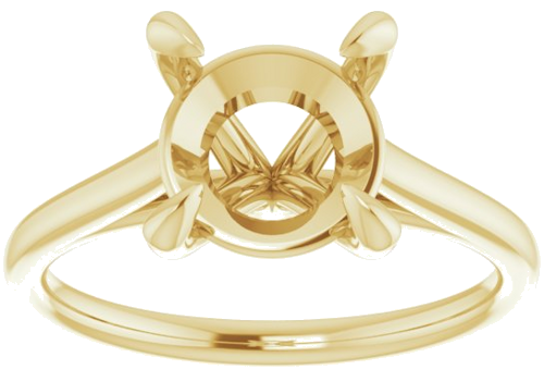 14K Yellow  8.8 mm Round Solitaire Engagement Ring Mounting (3)