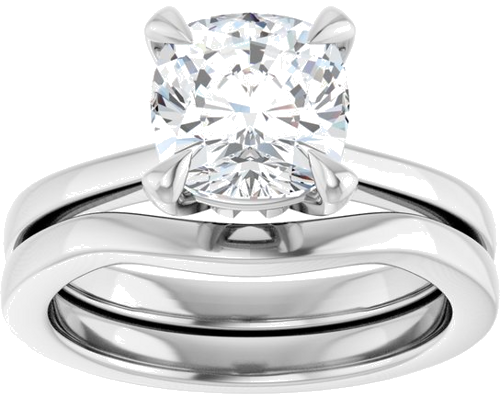 Sužadėtuvių Žiedas „Claw-Prong“ 14k white gold Cushion 7.5mm (8)