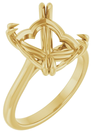Sužadėtuvių Žiedas „Double Claw-Prong“ 14k yellow gold Emerald 11mm x 9mm (1)