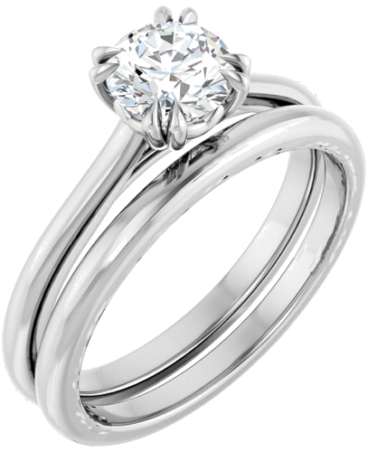 Sužadėtuvių Žiedas „Double Claw-Prong“ 14k white gold Round 5.8mm (6)