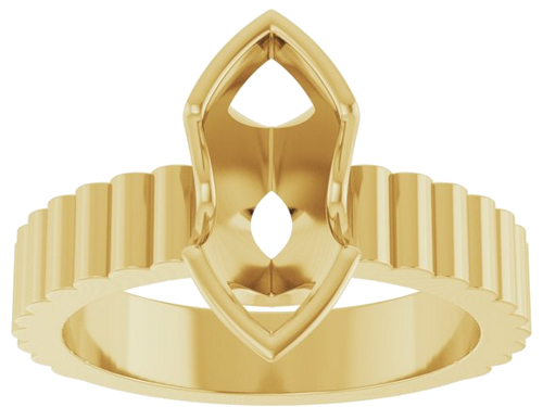 Sužadėtuvių Žiedas „Half-Bezel Solitaire“ 14k yellow gold Marquise 12mm x 6mm (3)