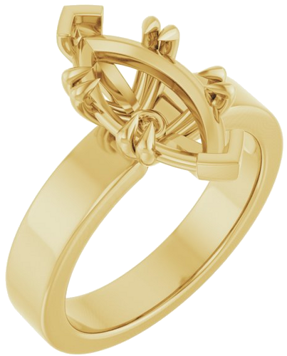 Sužadėtuvių Žiedas „Double Claw-Prong Solitaire“ 14k yellow gold Marquise 14mm x 7mm (1)