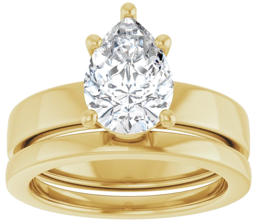 Sužadėtuvių Žiedas „Solitaire“ 585 Geltonojo Aukso Pear Shape 10mm x 7mm (8)