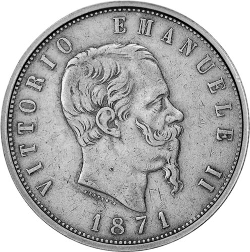 5 Liros Victor Emmanuel II (1861-1878) Italian Silver Coin (1)