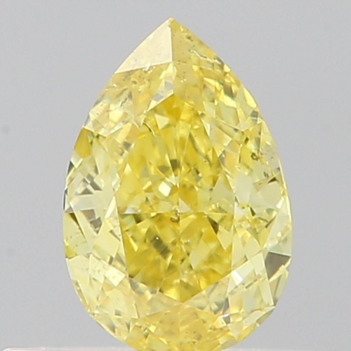 0.4 carat Fancy Intense Yellow-SI2 Natūralus Pear Deimantas (1)