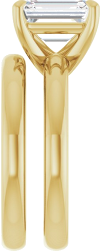 14K Yellow 9x7 mm Emerald Solitaire Engagement Ring Mounting (9)