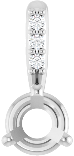 Pakabukas „Accented“ 14k white gold Round 4mm (1)
