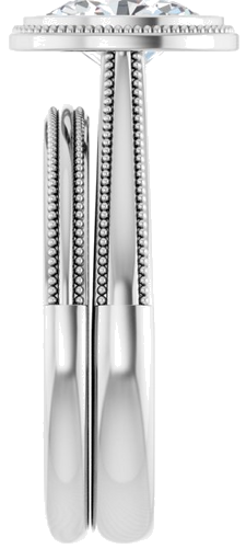 14K White 8 x 6 mm Oval Engagement Ring Mounting (9)