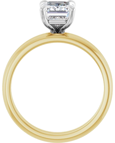 14K Yellow White 8 x 6 mm Emerald Engagement Ring Mounting (6)