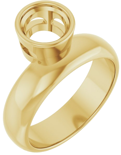 14K Yellow 7 mm Round Solitaire Engagement Ring Mounting (1)