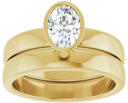 Sužadėtuvių Žiedas „Bezel-Set Solitaire“ 14k yellow gold Oval 7mm x 5mm (8)
