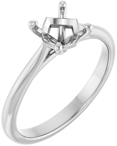 Platinum 6.5 mm Round Solitaire Engagement Ring Mounting (1)