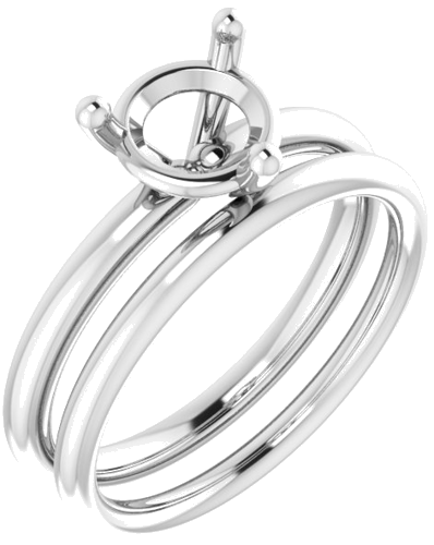 Sužadėtuvių Žiedas „Solitaire“ 14k white gold Round 7.4mm (6)