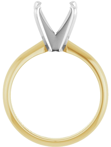 14K Yellow White 7x7 mm Square 4-Prong Light Solitaire Engagement Ring Mounting (2)