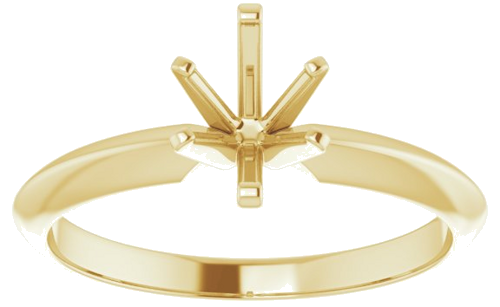 14K Yellow 7x5 mm Oval 6-Prong Solitaire Engagement Ring Mounting (3)