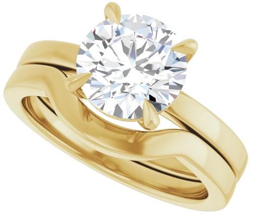 14K Yellow 8.2 mm Round Solitaire Engagement Ring Mounting (10)