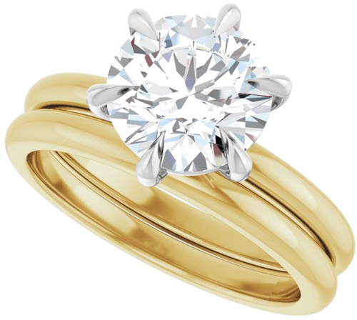 Sužadėtuvių Žiedas „Claw-Prong“ 14k yellow/white gold Round 8.2mm (10)