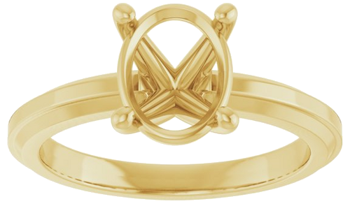 Sužadėtuvių Žiedas „Solitaire“ 585 Geltonojo Aukso Oval 9mm x 7mm (3)