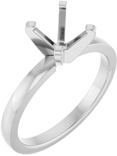 Sužadėtuvių Žiedas „Solitaire“ 585 Baltojo Aukso Round 7mm (1)