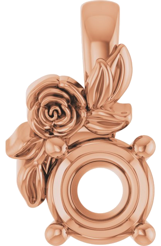 Pakabukas „Solitaire Floral“ 10k rose gold Round 4.1mm (1)