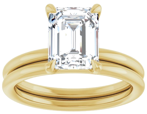 Sužadėtuvių Žiedas „Claw-Prong Solitaire“ 14k yellow gold Emerald 8.5mm x 6.5mm (8)