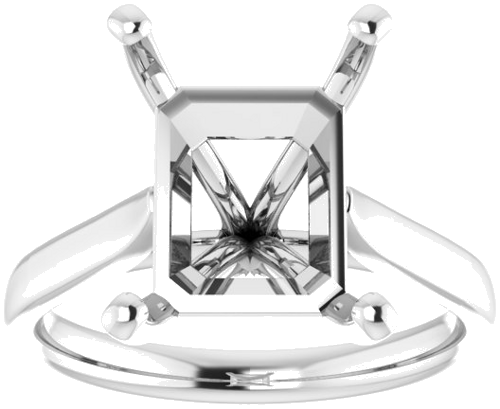 Sužadėtuvių Žiedas „Solitaire“ 585 Baltojo Aukso Emerald 12mm x 10mm (3)