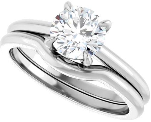 Sužadėtuvių Žiedas „Claw-Prong Solitaire“ 14k white gold Round 6.5mm (10)