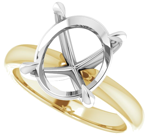 Sužadėtuvių Žiedas „Solitaire“ 750 Baltojo Ir Geltonojo Aukso Oval 12mm x 10mm (5)