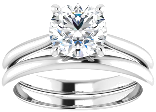 14K White 7 mm Round Solitaire Engagement Ring Mounting (8)