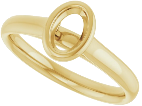 14K Yellow  6x4 mm Oval Solitaire Engagement Ring Mounting (5)
