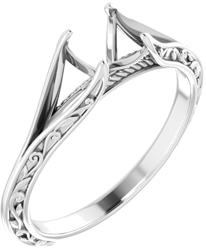 14K White 5.8 mm Round Engagement Ring Mounting (1)