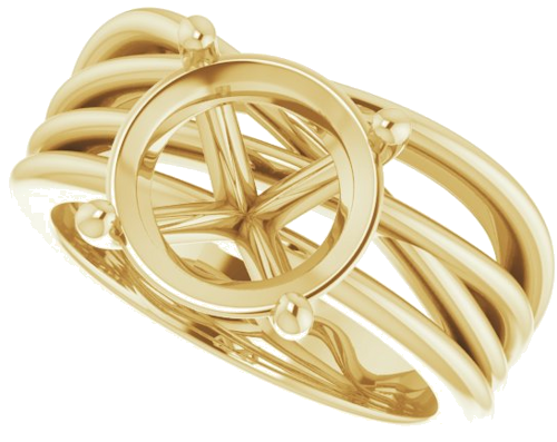 Sužadėtuvių Žiedas „Solitaire Asymmetric“ 14k yellow gold Round 10mm (5)